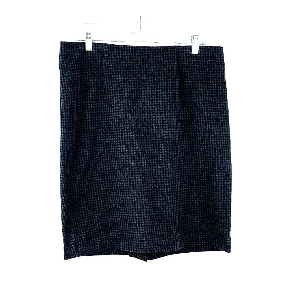 J. Jill Ponte Pencil Skirt Dark Gray Checked Women's Size Medium